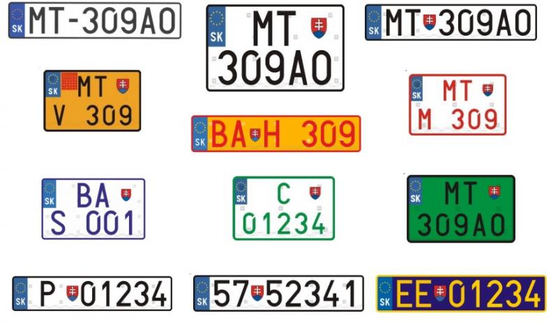 evidencne cisla vozidiel znacky slovensko